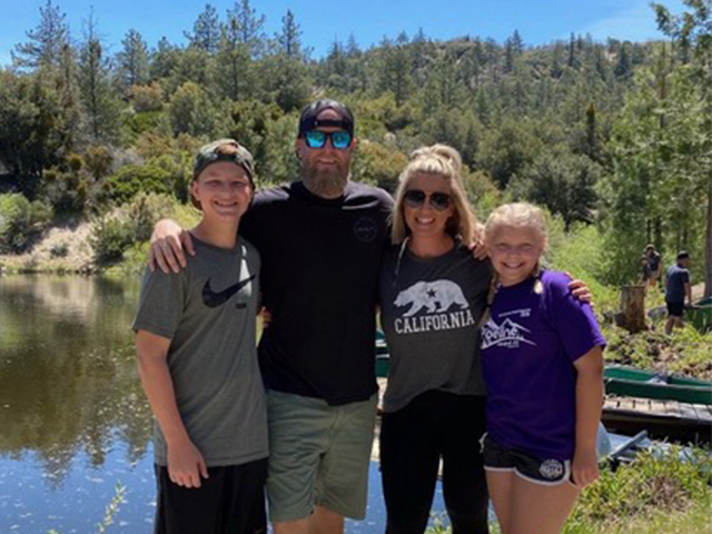 Family enjoying the lake at Angeles Crest Family Campground